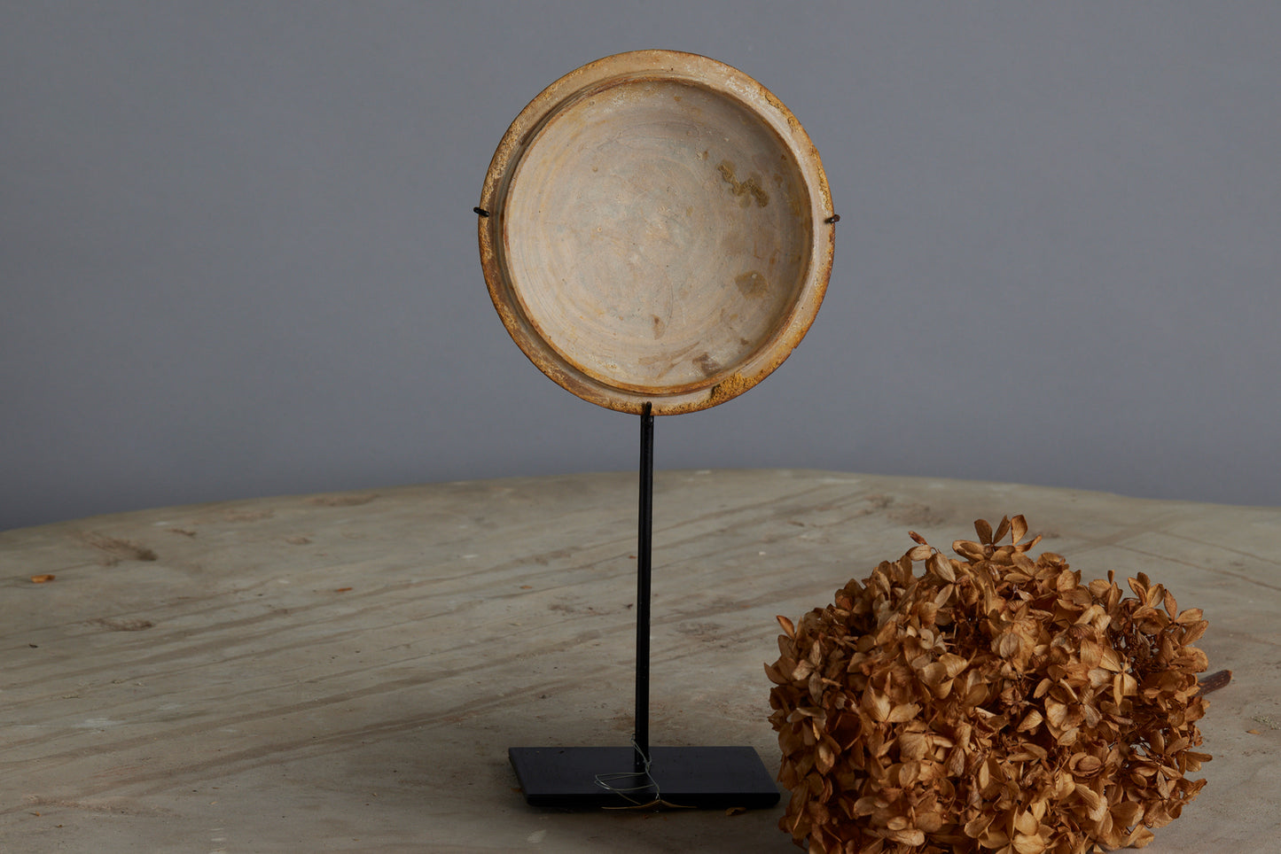 Sung Dynasty Lid with a Fish Shaped Finial from a Shipwreck Mounted on a Stand