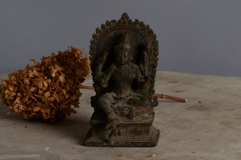Early 16th Century Bronze Shiva Figure Seated on a Dias