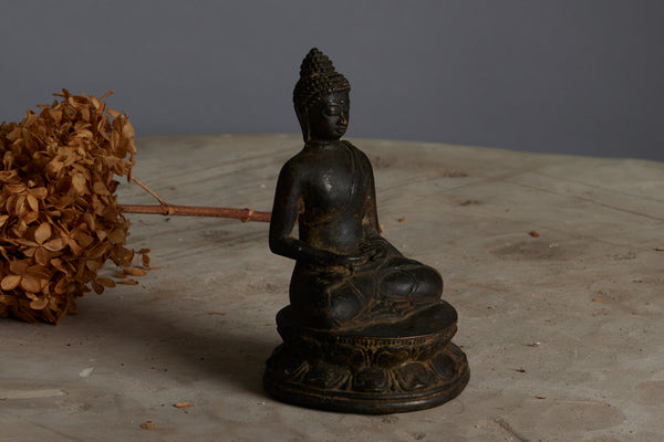 Early 15th to 16th Century Bronze Seated Buddha on a Lotus Base