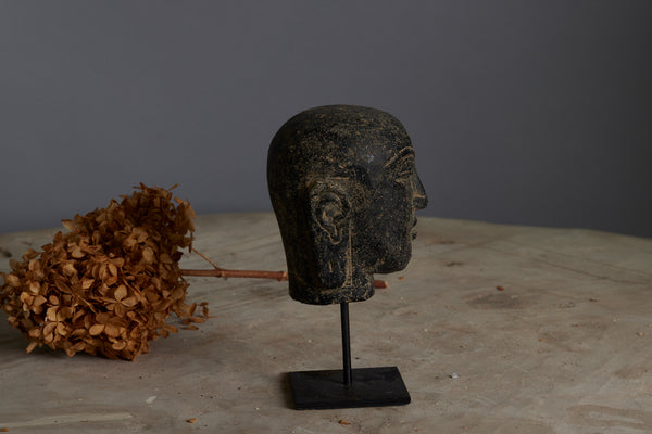 Small Stone Carved Head of Buddha