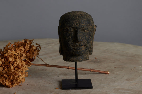 Small Stone Carved Head of Buddha