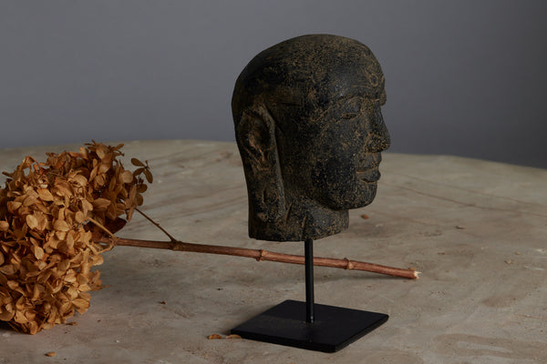 Small Stone Carved Head of Buddha