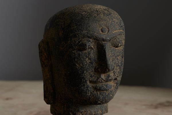 Small Stone Carved Head of Buddha