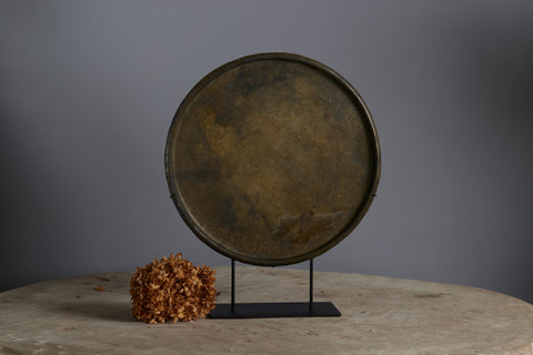 Medium 17th Century Mounted Bronze Offering Tray Excavated from the Musi River in Sumatra