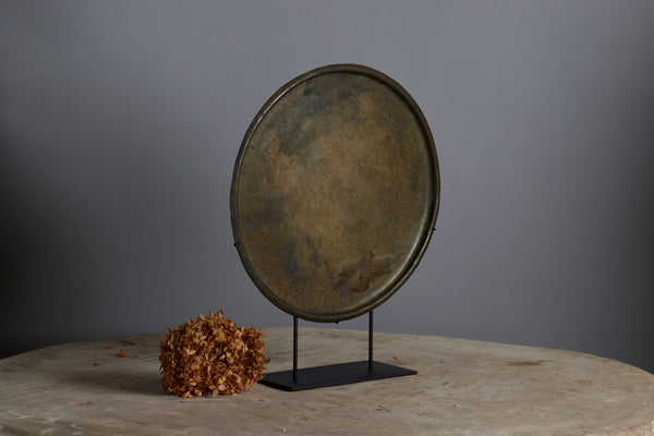 Medium 17th Century Mounted Bronze Offering Tray Excavated from the Musi River in Sumatra