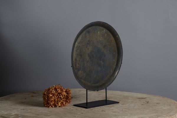 Small 17th Century Mounted Bronze Offering Tray Excavated from the Musi River in Sumatra