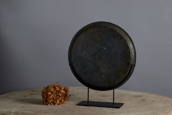 Small 17th Century Mounted Bronze Offering Tray Excavated from the Musi River in Sumatra