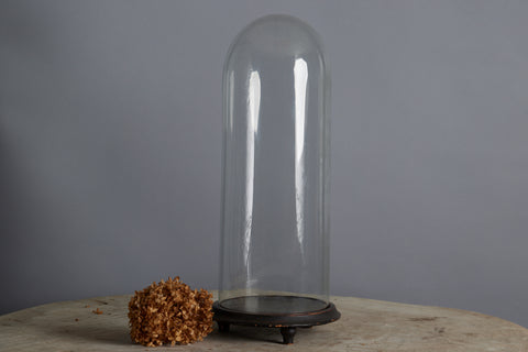 Tall Hand Blown Glass French Dome on a Base