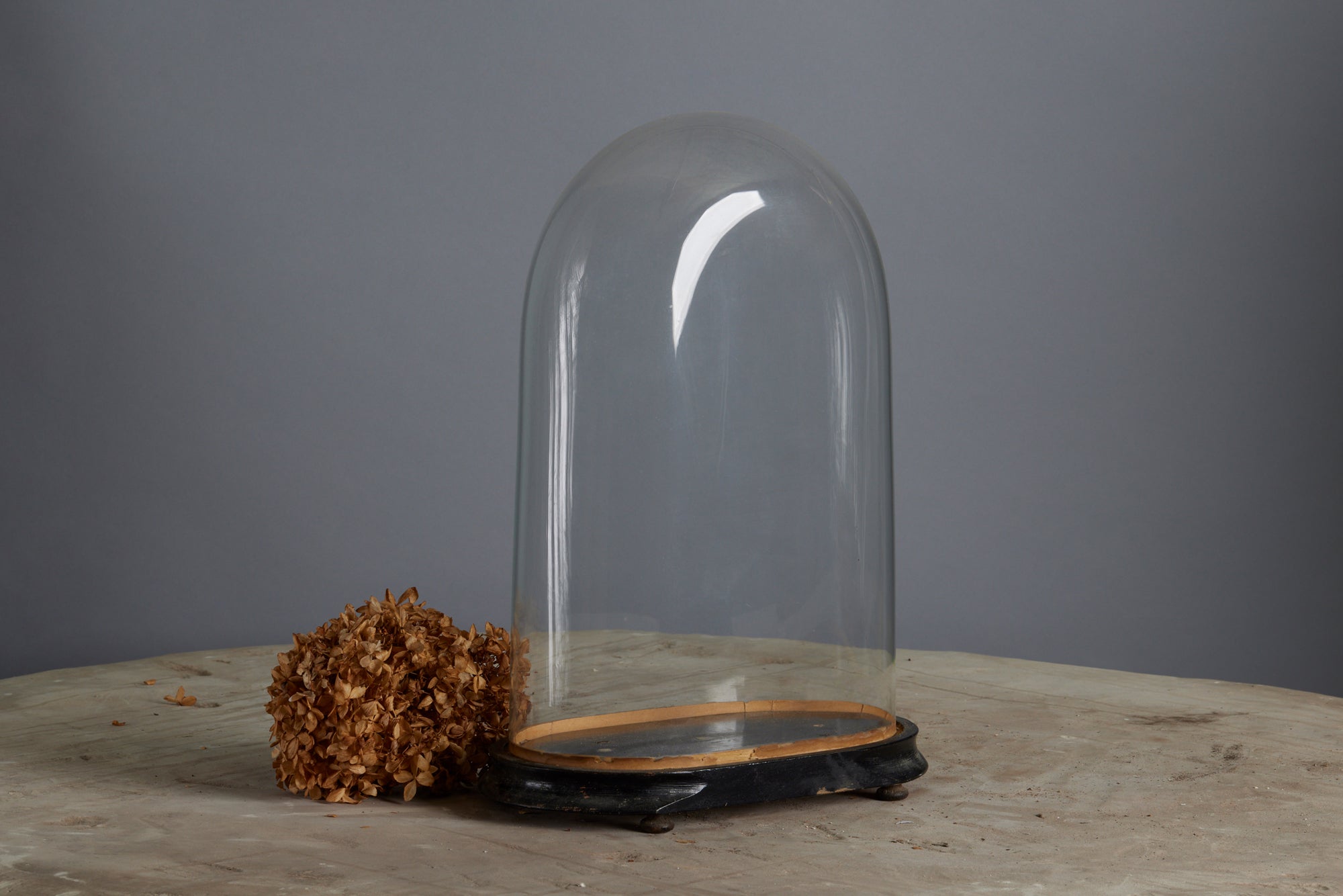 Tall Hand Blown Glass French Dome on a Base