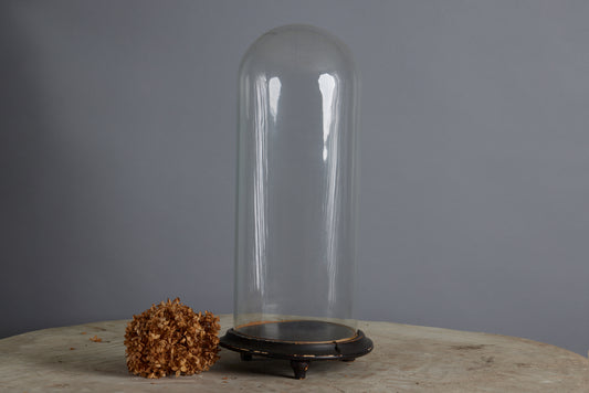 Tall Hand Blown Glass French Dome on a Base