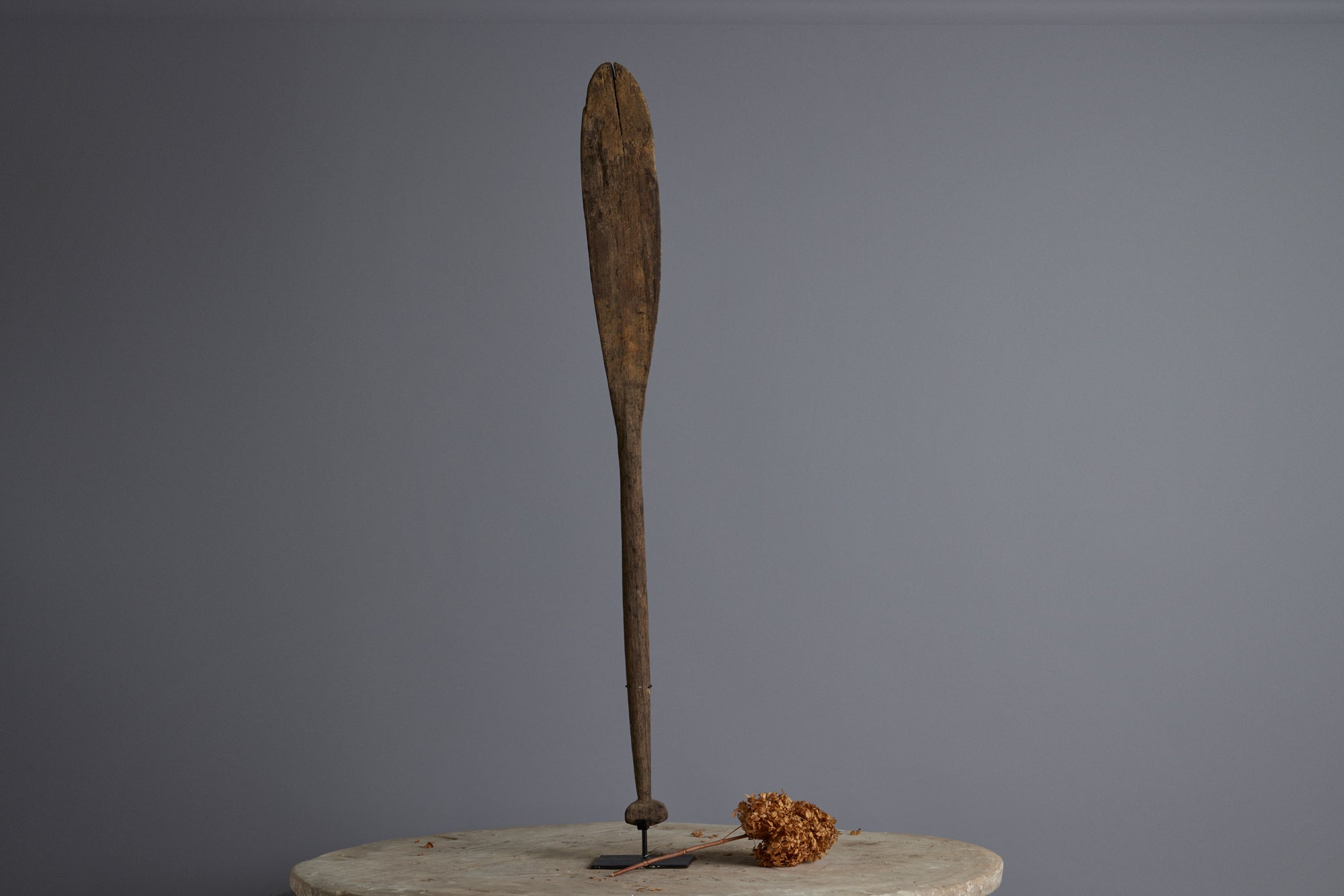 A Beautifully Carved Ulin Paddle Found on the Bottom of a River in Borneo