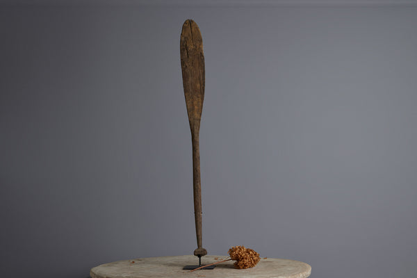 A Beautifully Carved Ulin Paddle Found on the Bottom of a River in Borneo