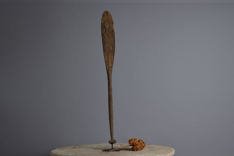 A Beautifully Carved Ulin Paddle Found on the Bottom of a River in Borneo