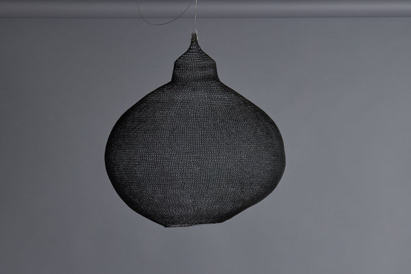 Large Gord Shaped Knit Steel Hanging Shade from the Island of Sumba