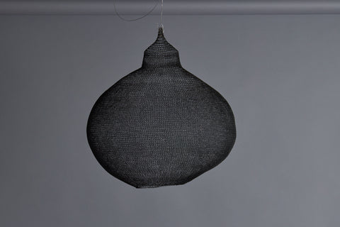 Large Gord Shaped Knit Steel Hanging Shade from the Island of Sumba