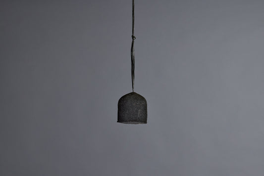 Small Knit Steel Hanging Pendant Light Shade from the Island of Sumba