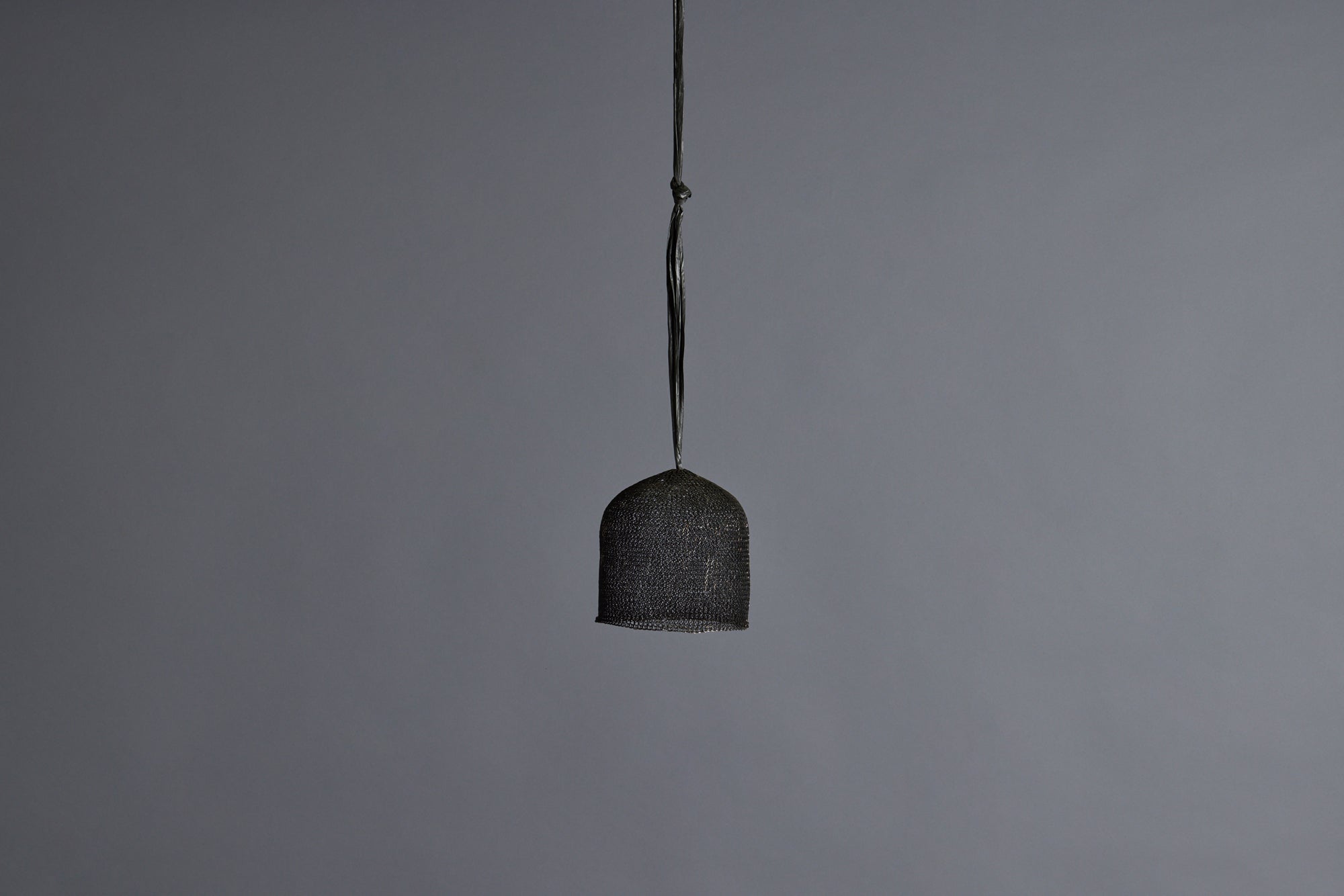 Small Knit Steel Hanging Pendant Light from the Island of Sumba