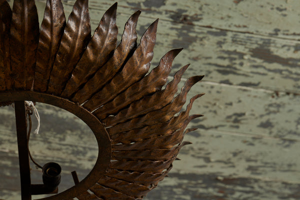 1940s Spanish Gilt Iron Ceiling Mounted Fixture