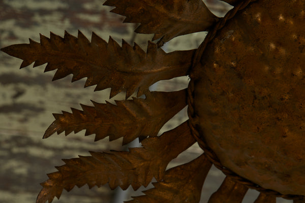 1940s Spanish Gilt Iron Ceiling Mounted Fixture  in the Form of a Sunflower