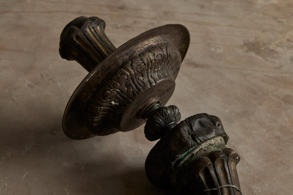 17th Century French Pair of Gilt Bronze Reqénce Sconces