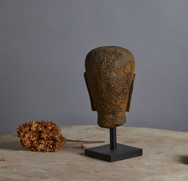 Carved Lava Stone Head of Buddha