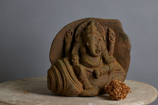 Hard Stone Carving of Lord Ganesh from a Natural Found Piece of Stone