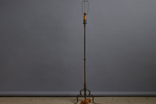 1930s Gilt Iron Floor Light