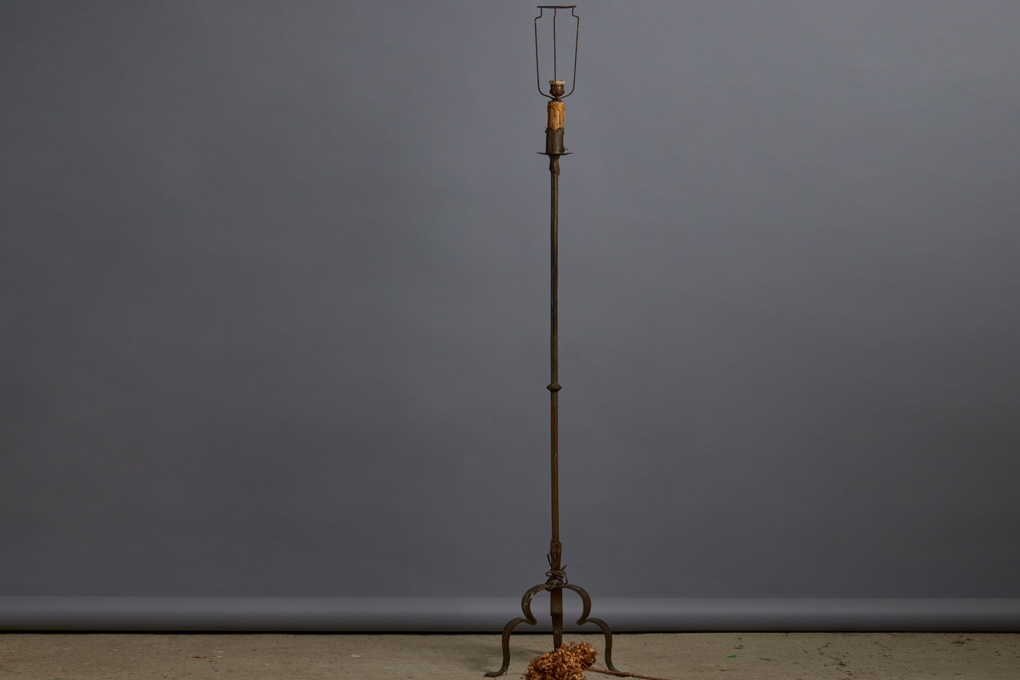 1930s Gilt Iron Floor Light