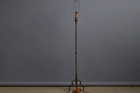 1930s Gilt Iron Floor Light