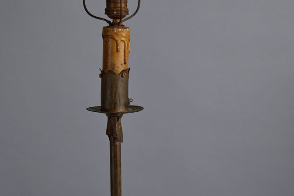 1930s Gilt Iron Floor Light