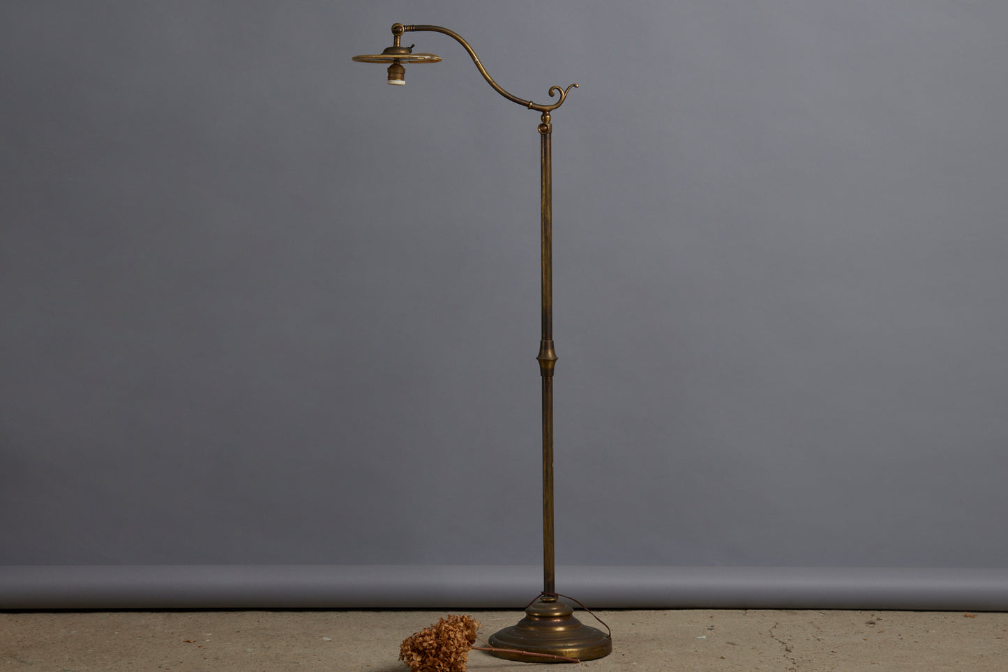 Adjustable 1940s French Goose Neck Floor Lamp