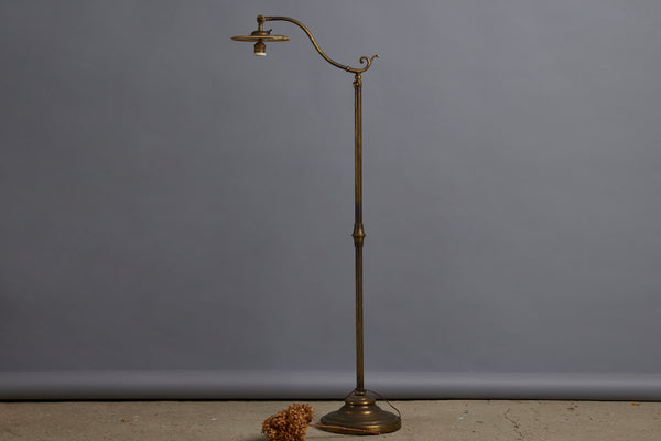 Adjustable 1940s French Goose Neck Floor Lamp