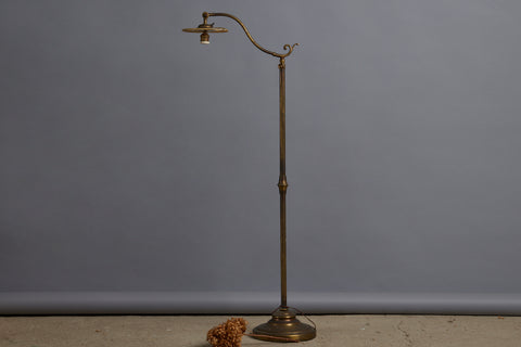Adjustable 1940s French Goose Neck Floor Lamp