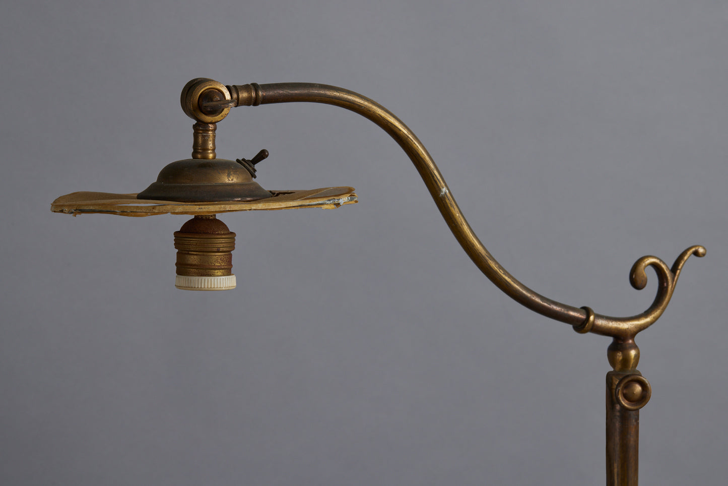 Adjustable 1940s French Goose Neck Floor Lamp