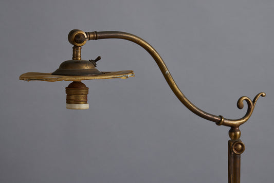Adjustable 1940s French Goose Neck Floor Lamp