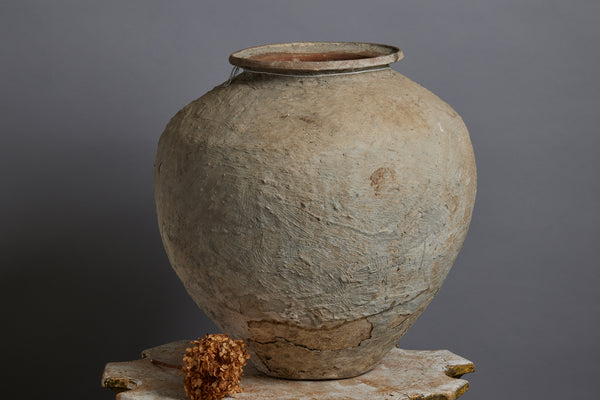 19th Century Lime Washed Water Jar from Sumatra