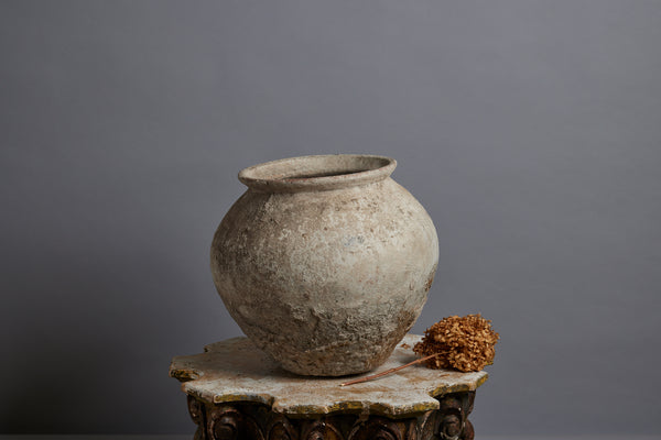 Small 19th Century Lime Washed Water Jar from Sumatra