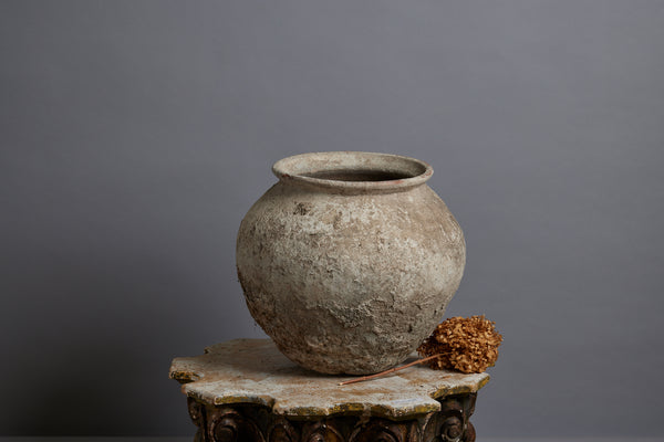 Small 19th Century Lime Washed Water Jar from Sumatra