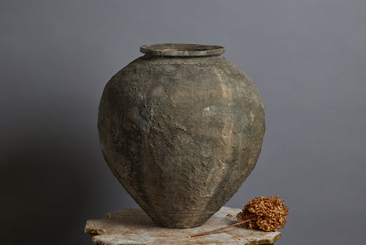 Medium Size 19th Century Lime Washed Water Jar from Sumatra