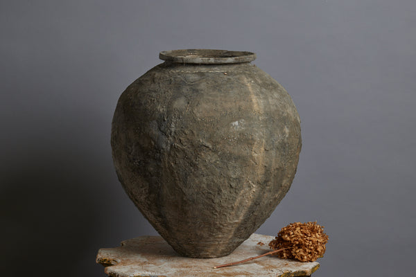 Medium Size 19th Century Lime Washed Water Jar from Sumatra