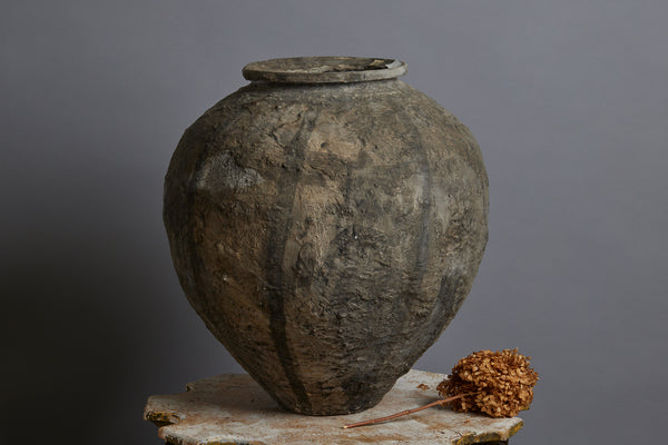 Medium Size 19th Century Lime Washed Water Jar from Sumatra