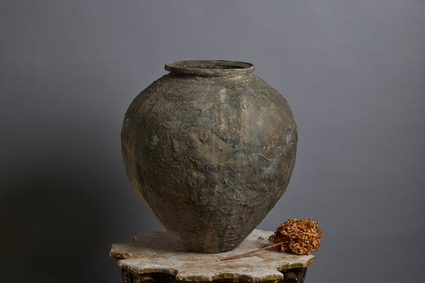 Medium Size 19th Century Lime Washed Water Jar from Sumatra