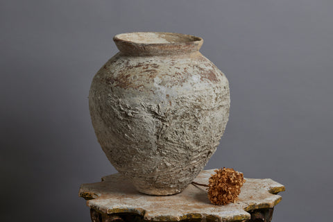 Small 19th Century Lime Washed Water Jar from Sumatra