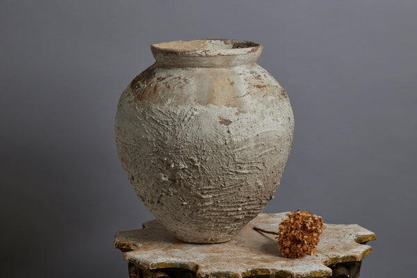 Small 19th Century Lime Washed Water Jar from Sumatra