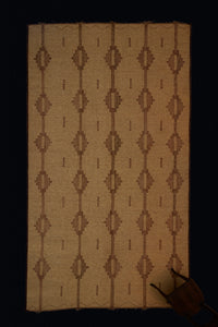 Large Light Coloured Tuareg Carpet with 5 Bands of Stepped Diamonds ............... (9'1" x 15'7")