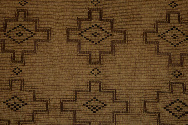 Large Aged Straw Coloured Tuareg Mat with Two-Toned Diamonds & Crosses ............... (9'1" x 14'3")