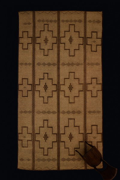 Large Bold-Patterned Tuareg Mat with Stepped Crosses Separated by Bands of Diamonds ............... (8'7''x 16'2'')