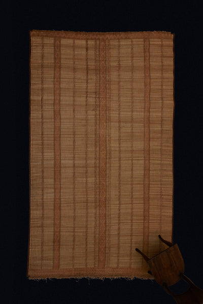 Coco Coloured Early Tuareg with Thin & Thick Patterned Bands ............... (7'5''x 11'3'')