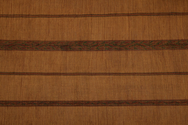 Medium Early 7 Banded Tuareg Carpet with 3 Main Natural Coloured Patterned Bands ............... (7'11''x 8'6'')