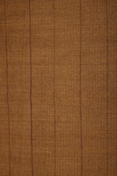 Simple Pinstriped Medium Sized Early Tuareg Mat with a Dark Toast Coloured Background ............... (7'4''x 9'5'')